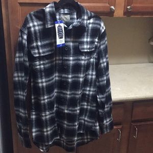 Black and White Plaid Men’s button up shirt.